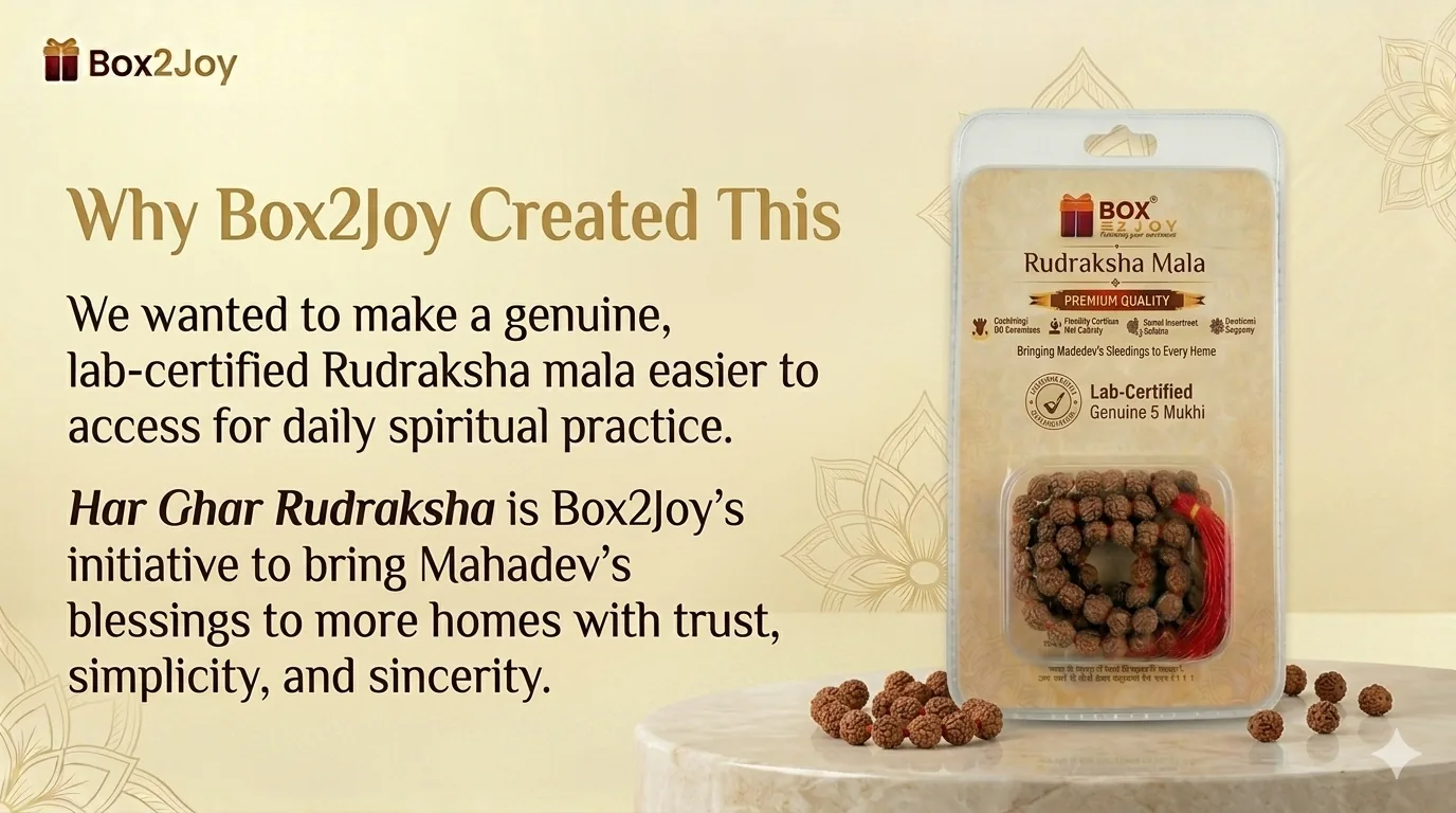 5 Mukhi Rudraksha Mala (108 Beads) with certificate – Box2Joy