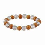 Clear quartz and wood Bracelet